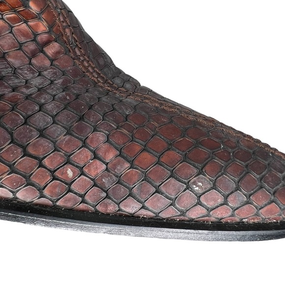 Sacha London Women’s Leather Metallic Copper Reptile Textured Ankle Boots 7B - Picture 13 of 16